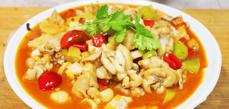 spicy pao jiao niu wa