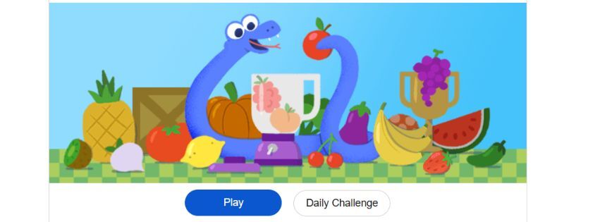 screenshot of google doodle game year of snake